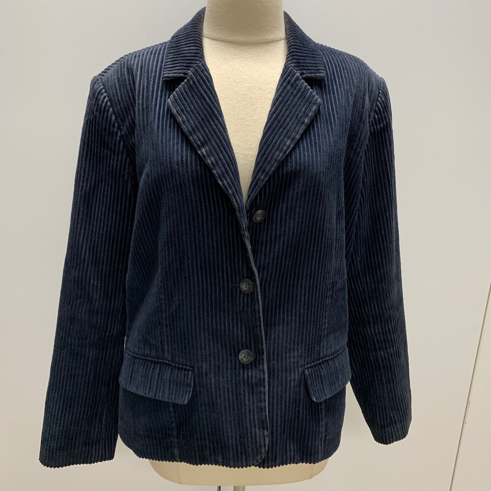 Eddie Bauer Corduroy Button Down Blazer- Navy Blue